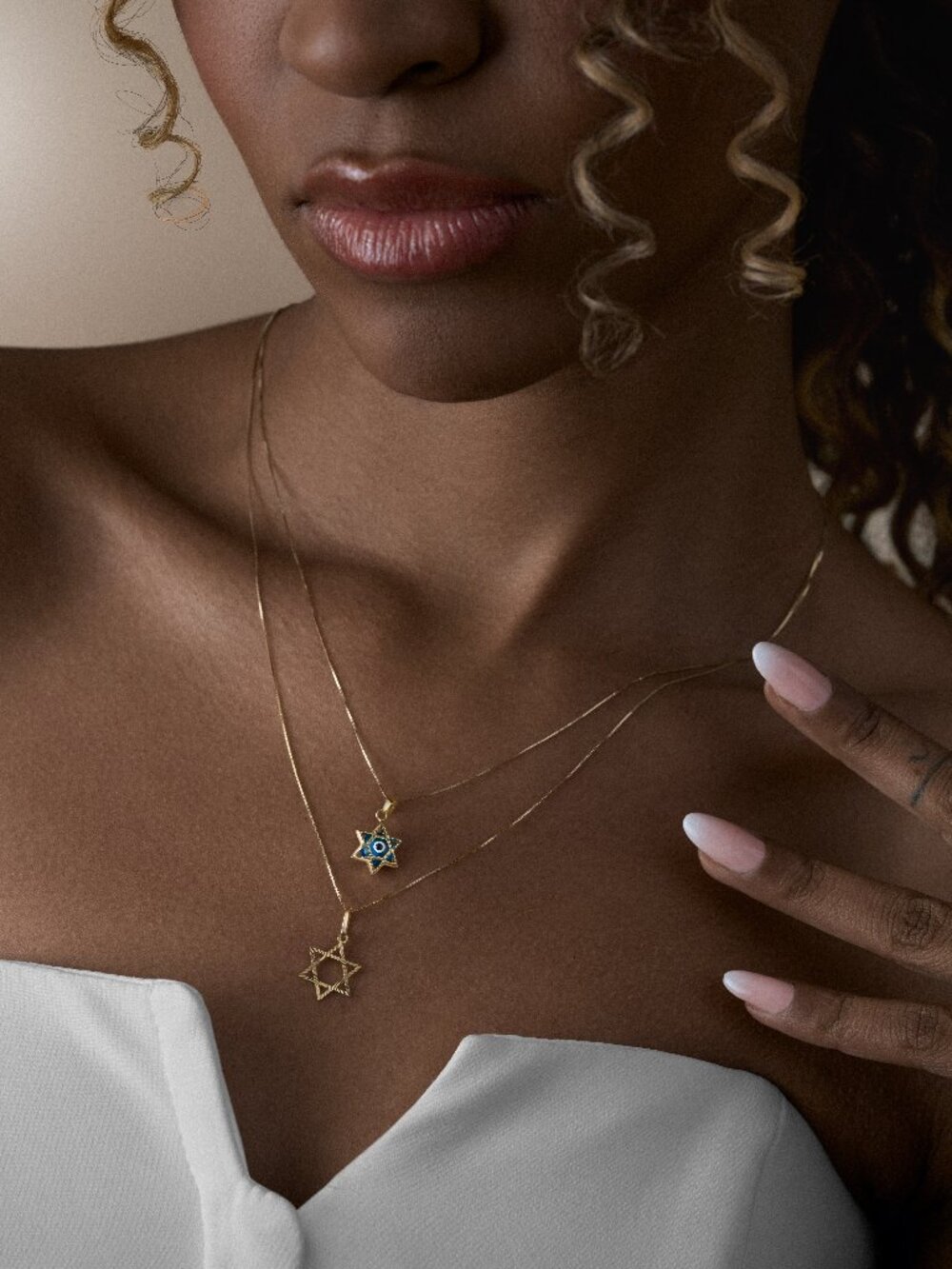 14K Gold Evil Eye Star of David Pendant | Gold Faith Charm By Tehrani Jewelry